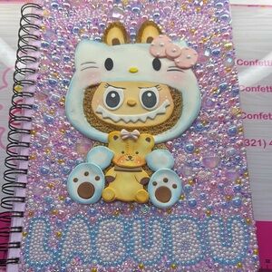 Beaded Art Notebook with Cute Character Design
